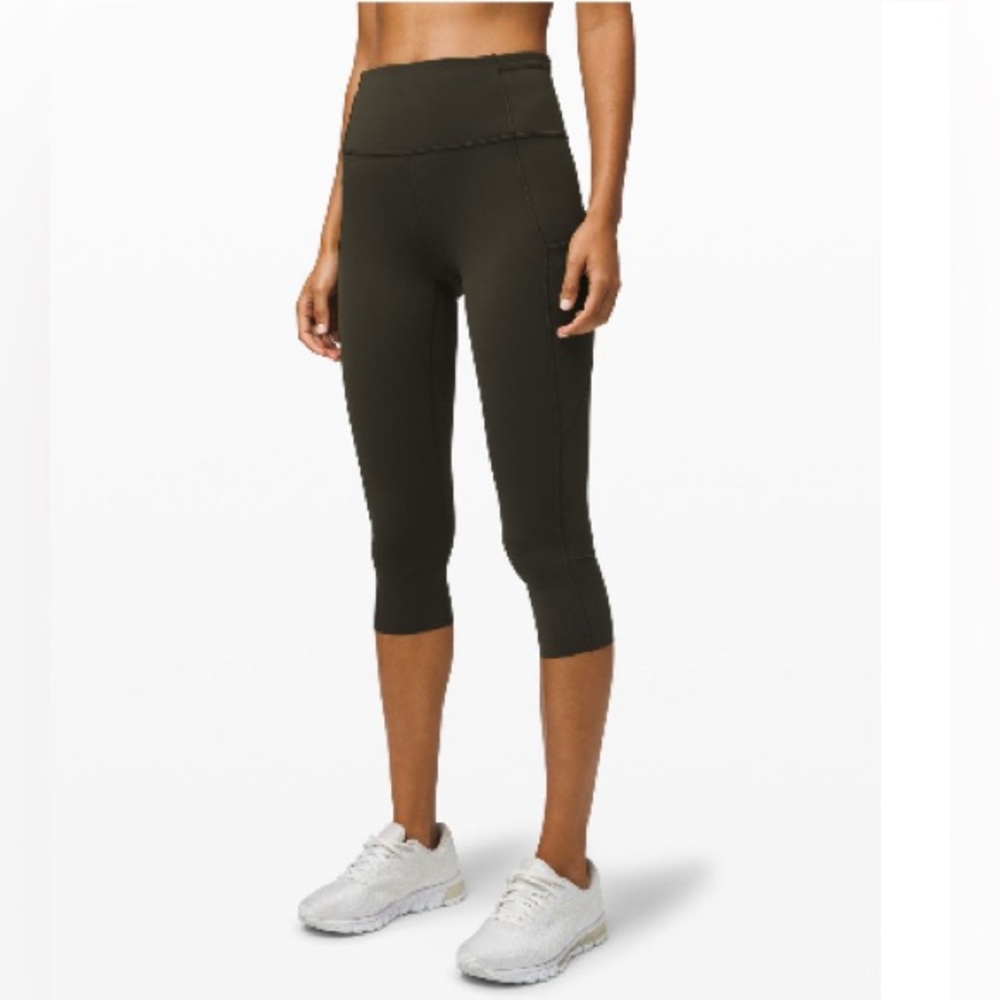 Lululemon Olive Green Fast and Free Leggings 19”